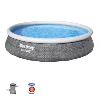 Bestway Fast Set 57376 Virš žemės baseinas Apvalus 7,340 L Pilkas