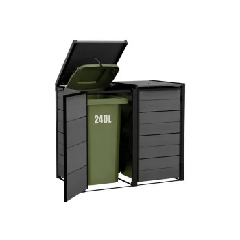 KETER atliekų konteineris 2x240L laikymo dėžė Hide Away pilka