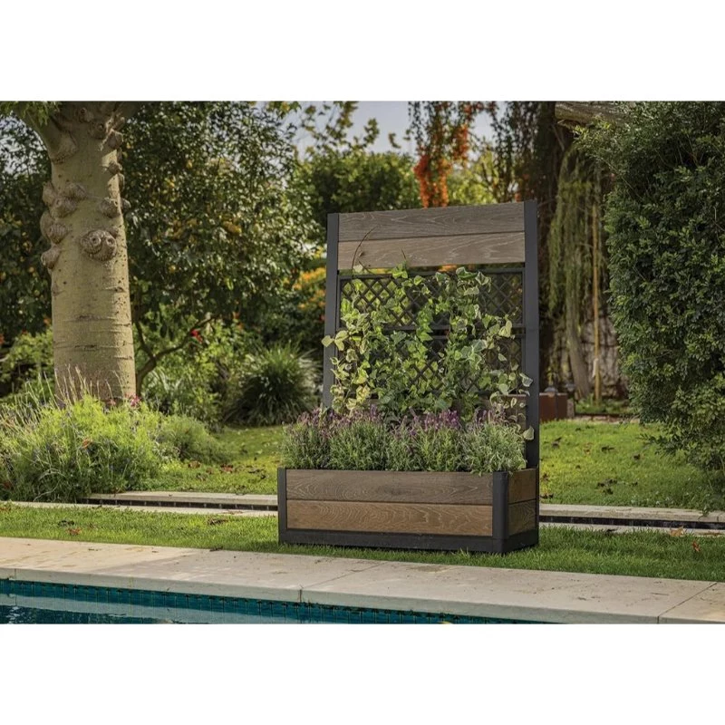 KETER Deco Tulip 110L 2-Rhombus riešuto spalvos tinklinė gėlių vazonas