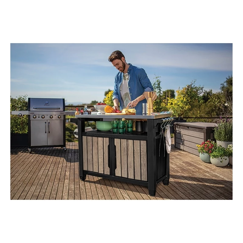 KETER Grilio stalas Deco Unity XL 207L uosio medienos atspalvio