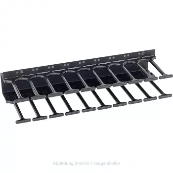 TRITON RAB-VP-H10-X1 vertikalus kabelių valdymo skydas 10U, dviejų eilių šukos, juodas