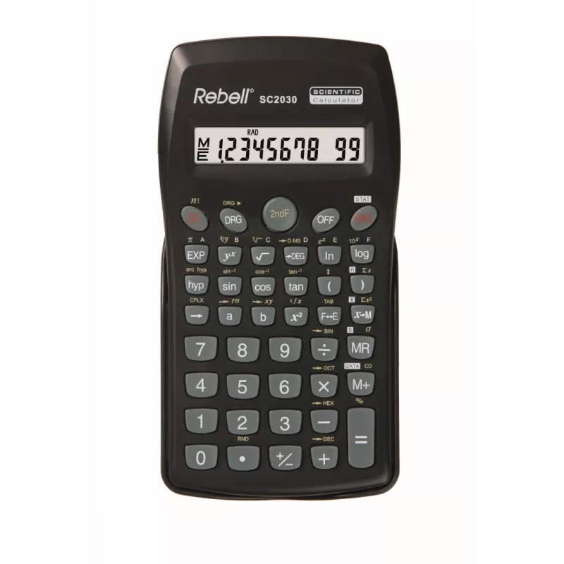 REBELL RE-SC2030 BX mokslinis skaičiuotuvas, 240 funkcijų, 2 eilučių LCD, juodas