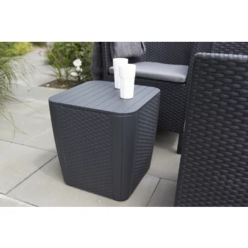 KETER sodo stalas / daiktadėžė Luzon Flat Wicker, pilka