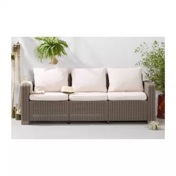 KETER Sodo sofa California 3 vietų sofa smėlio spalvos