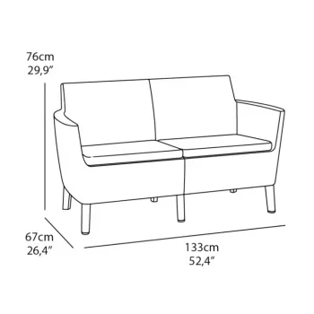 KETER Salemo 2 vietų sofa ruda