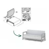 KETER Sodo sofa trivietė Scandi Linea 3 vietų sofa šviesiai pilka/tamsiai plieno pilka