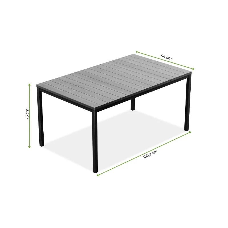 KETER sodo stalas Deco Porto Nova 160 pilkas/juodas