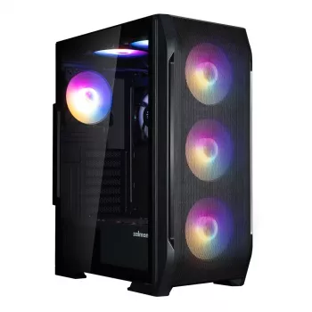 Zalman N7 PLUS V2 ATX Mid Tower kompiuterio korpusas, 7 x 120mm ARGB ventiliatoriai, grūdintas stiklas, juodas