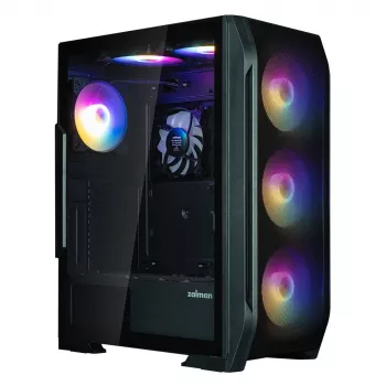 Zalman N7 PLUS V2 ATX Mid Tower kompiuterio korpusas, 7 x 120mm ARGB ventiliatoriai, grūdintas stiklas, juodas
