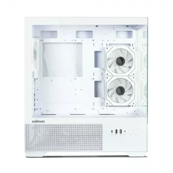Zalman CHRONIX V2 baltas ATX vidutinio bokšto kompiuterio korpusas su 3 x 120mm ARGB ventiliatoriais, grūdinto stiklo šonine plokšte
