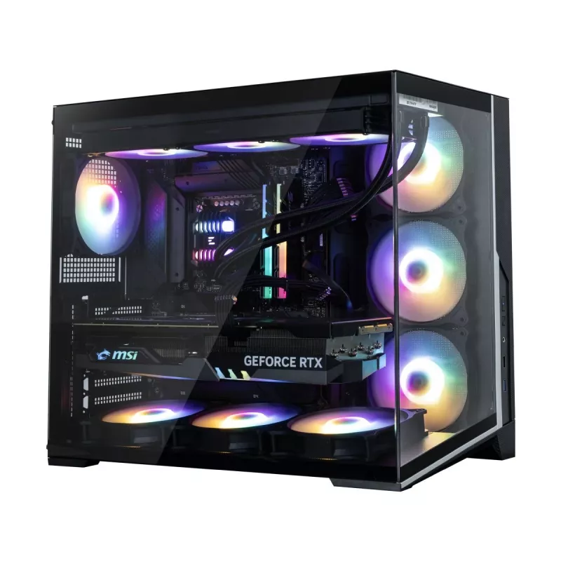 Zalman D40F, ATX Mid Tower kompiuterio korpusas, 7 x 120mm FRGB ventiliatoriai, juodas
