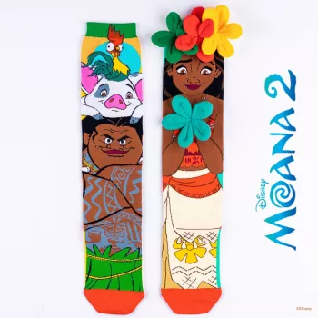 MADMIA Vaikiškos Kojinės Iki Kelių Skarpetės Vaiana Moana 2 Gėlės 3D Maui Disney / Md026