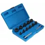 SATRA S-TS13X 13 dalių 1/2 inch pavaros varžtų ištraukimo galvučių rinkinys pažeistiems varžtams ir veržlėms, metrinis 8-24 mm, chromo vanadžio plienas