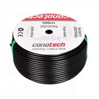 CONOTECH NS-557 koaksialinis kabelis NS113TRI HQ PE geliu užpildytas juodas 100m