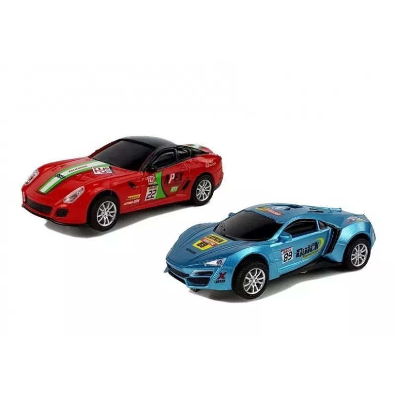 LEAN TOYS lenktynių trasa 2 automobiliai Top Turbo šviesos 7,6 m ilgio