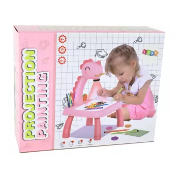 LEAN TOYS baltoji lenta projektorius projektorius mokymuisi piešti rožinis dinozauras