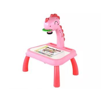 LEAN TOYS baltoji lenta projektorius projektorius mokymuisi piešti rožinis dinozauras