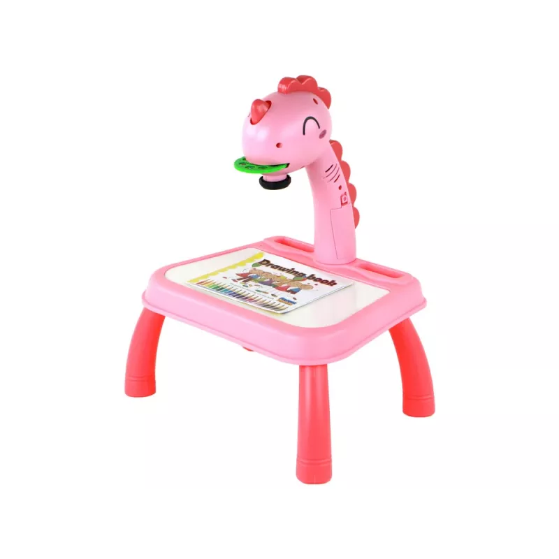 LEAN TOYS baltoji lenta projektorius projektorius mokymuisi piešti rožinis dinozauras