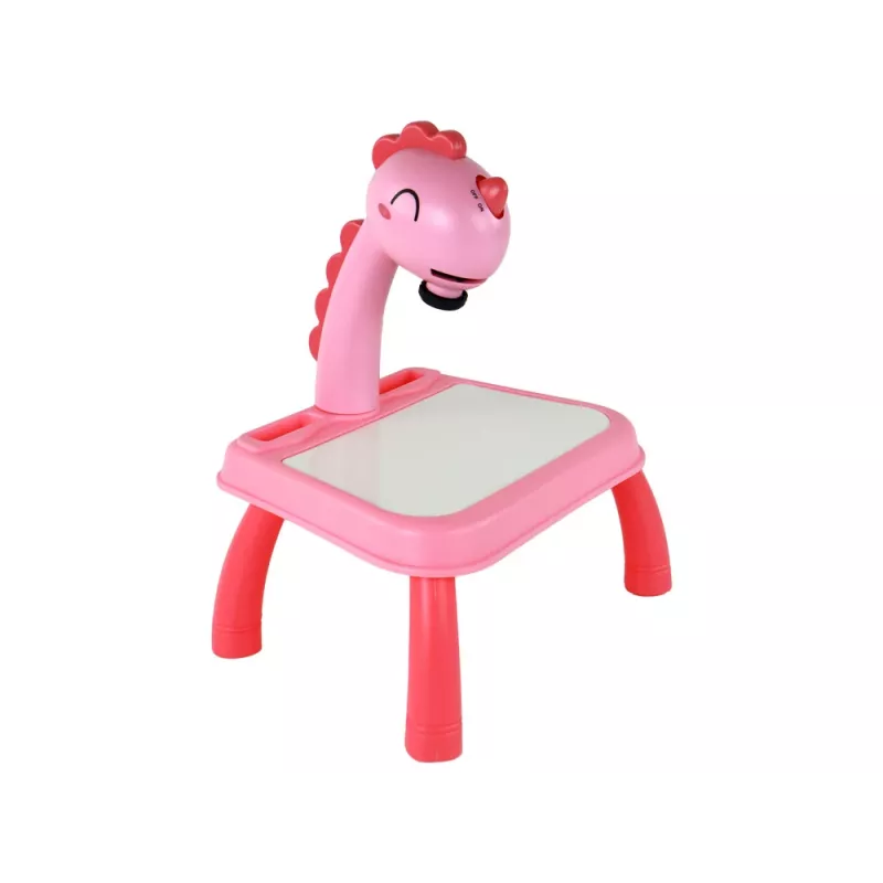 LEAN TOYS baltoji lenta projektorius projektorius mokymuisi piešti rožinis dinozauras