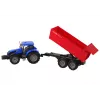 LEAN TOYS Traktorius su priekaba, žemės ūkio transporto priemonė, ūkis, mėlyna