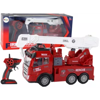LEAN TOYS Ugniagesių departamentas su kranu, nuotolinio valdymo modelis