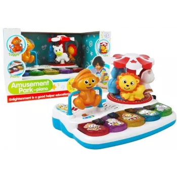 LEAN TOYS ﻿Spalvingas pianinas su gyvūnais mažyliams