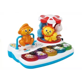 LEAN TOYS ﻿Spalvingas pianinas su gyvūnais mažyliams