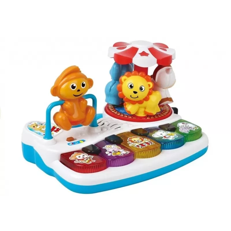 LEAN TOYS ﻿Spalvingas pianinas su gyvūnais mažyliams