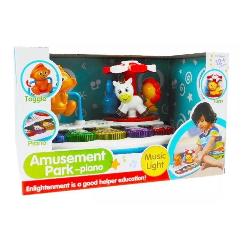 LEAN TOYS ﻿Spalvingas pianinas su gyvūnais mažyliams