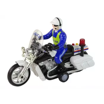 LEAN TOYS Policijos motociklas su garsais ir šviesomis, policijos automobilis