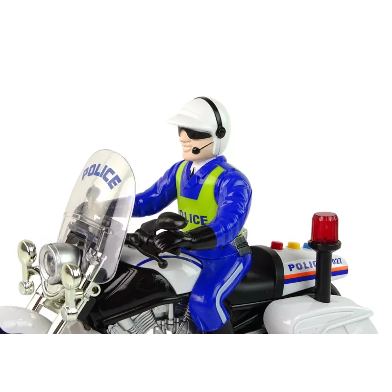 LEAN TOYS Policijos motociklas su garsais ir šviesomis, policijos automobilis