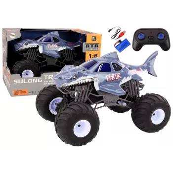 LEAN TOYS Didelis bekelės nuotolinio valdymo automobilis 2.4G RC 1:6 Shark