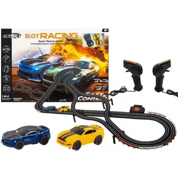 LEAN TOYS lenktynių trasa 2 automobiliai valdikliai slot automobiliai