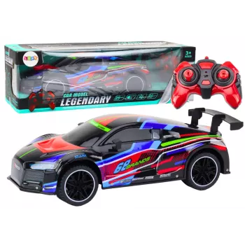LEAN TOYS RC sportinis automobilis 1:10 25km/h su šviesomis, juodas