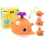 LEAN TOYS Banginio vonios žaislas su 3 purkštukais, oranžinis