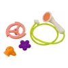 LEAN TOYS Banginio vonios žaislas su 3 purkštukais, oranžinis