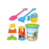LEAN TOYS Smėlio žaislų rinkinys, kibiras, smulkintuvas, laistytuvas, spalvotos formelės