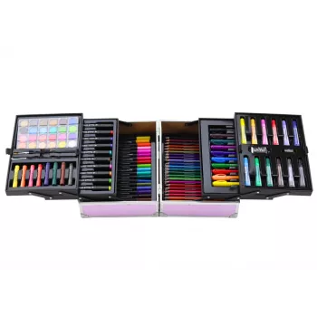 LEAN dailės rinkinys sulankstomame lagamine su vienaragiu 133 el
