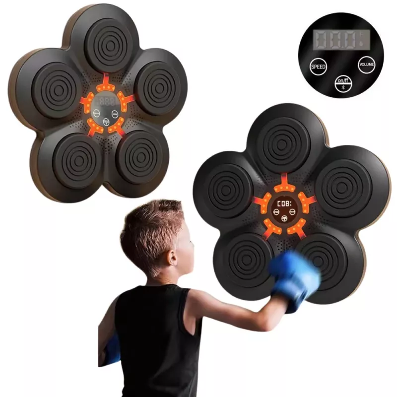 LEAN TOYS muzikinė bokso mašina Bluetooth sieninė lenta LED šviesos