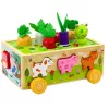 LEAN TOYS Medinis lavinamasis žaislas Happy Farm magnetinis kirminų rūšiuotuvas