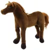 LEAN TOYS Pliušinis arklys Pliušinis žaislas Talismanas Glostomas žaislas Tamsiai ruda 40cm x 37cm