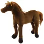 LEAN TOYS Pliušinis arklys Pliušinis žaislas Talismanas Glostomas žaislas Tamsiai ruda 40cm x 37cm