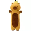LEAN TOYS pliušinis kapibara talismanas su vaisių pailga pagalvėle-ruliu, rudas, 45cm