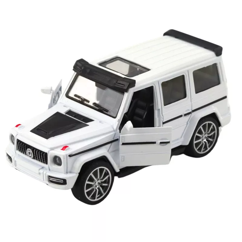 LEAN TOYS Off-road SUV automobilis Metal Pull-Back Drive Opening Doors Mix