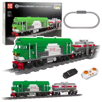 LEAN TOYS Konstrukciniai kaladėlės Nuotolinio valdymo tankas traukinys RC 1090 vnt.