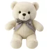 LEAN TOYS Pliušinis maskotas, minkštas žaislas meškiukas su kaspinu Happy Every Day Baltas 55cm