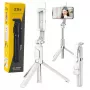 LEAN Selfie Stick Trikojis Telefono Nuotolinio Valdymo Bluetooth Laikiklis ZS8 Baltas