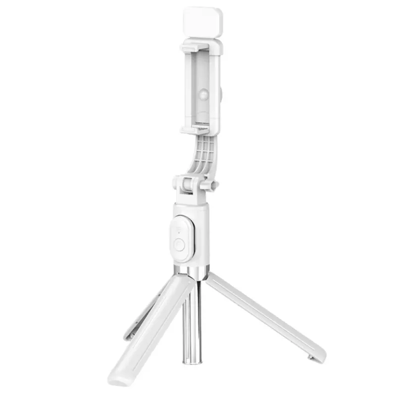 LEAN Selfie Stick Trikojis Telefono Nuotolinio Valdymo Bluetooth Laikiklis ZS8 Baltas