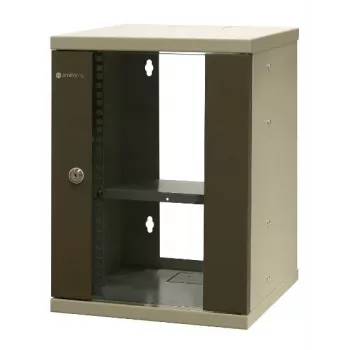 EMITER EM/SOHO-9U 10 inch 9U sieninis tinklo spintelė su stiklinėmis durelėmis, 325×330×445 mm, juoda