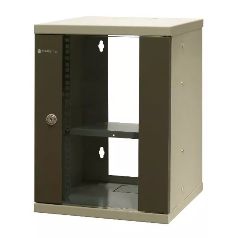 EMITER EM/SOHO-9U 10 inch 9U sieninis tinklo spintelė su stiklinėmis durelėmis, 325×330×445 mm, juoda